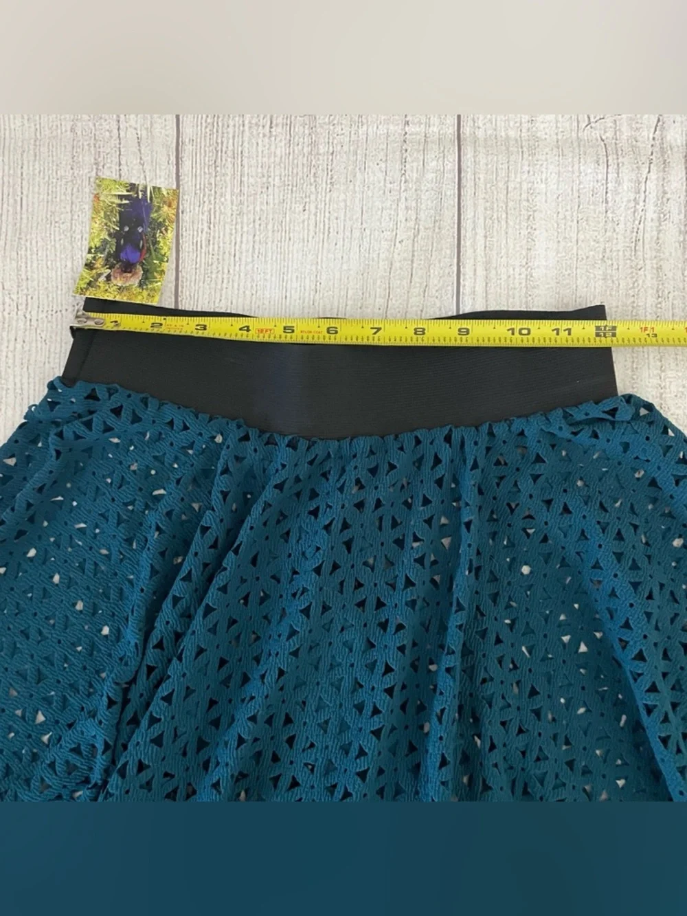 Women’s Teal Laser-Cut Full A-Line Midi Skirt Unbranded Size Small
